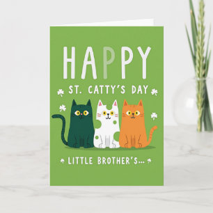 Green Stripes St Catty Day Card