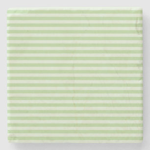 Green Stripes Stone Coaster