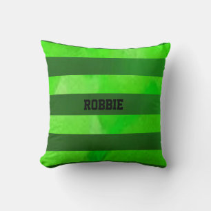 Green stripes textured pattern cushion