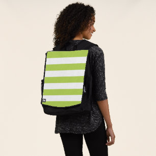 Green Stripes, White Stripes, Striped Pattern Backpack