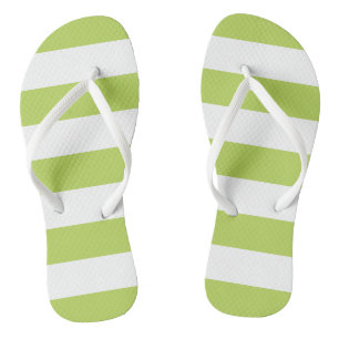 Green Stripes, White Stripes, Striped Pattern Jandals