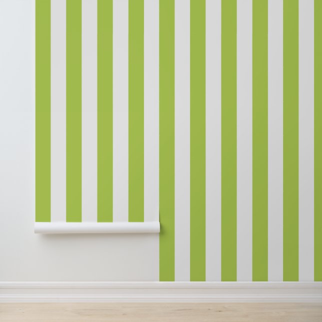 Green Stripes, White Stripes, Striped Pattern Wallpaper (Application)