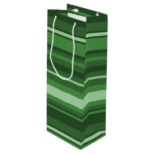 Green stripes wine gift bag