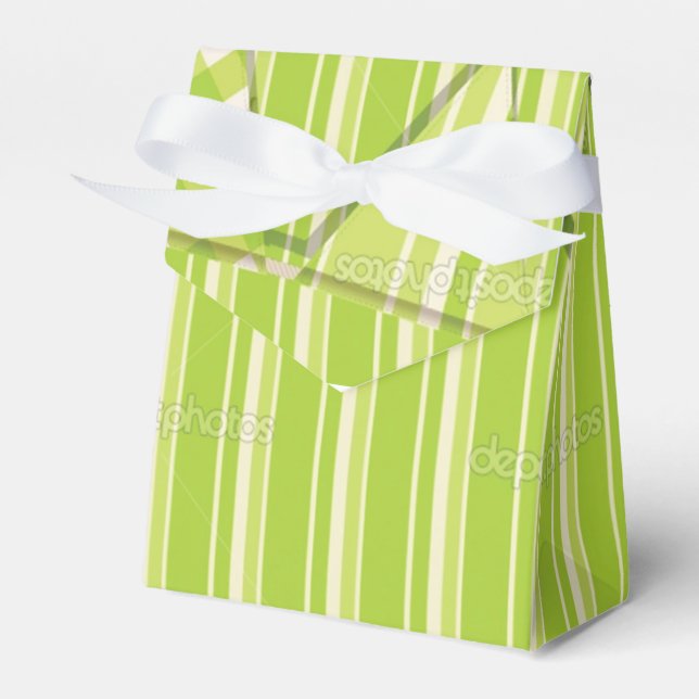 Green Stripped Favour Box (Front Side)