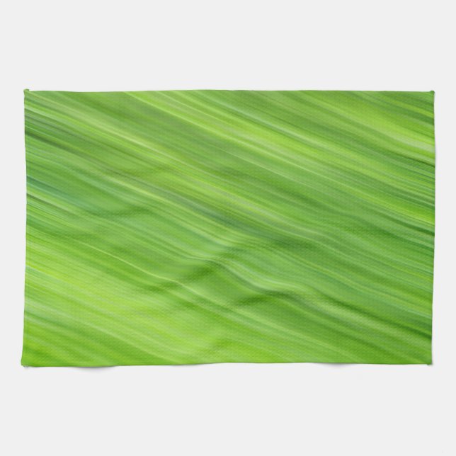Green strips pattern tea towel (Horizontal)