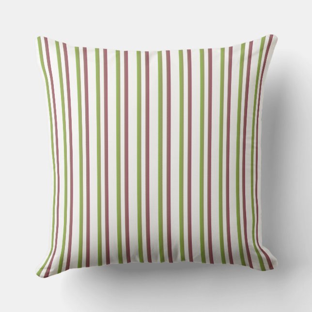 green strips throw pillow (Back)