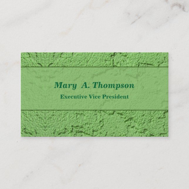 Green Stucco Texture Business Card (Front)