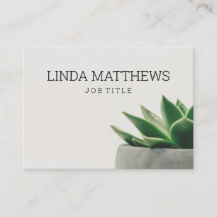 Green Succulent Botanical Business Card