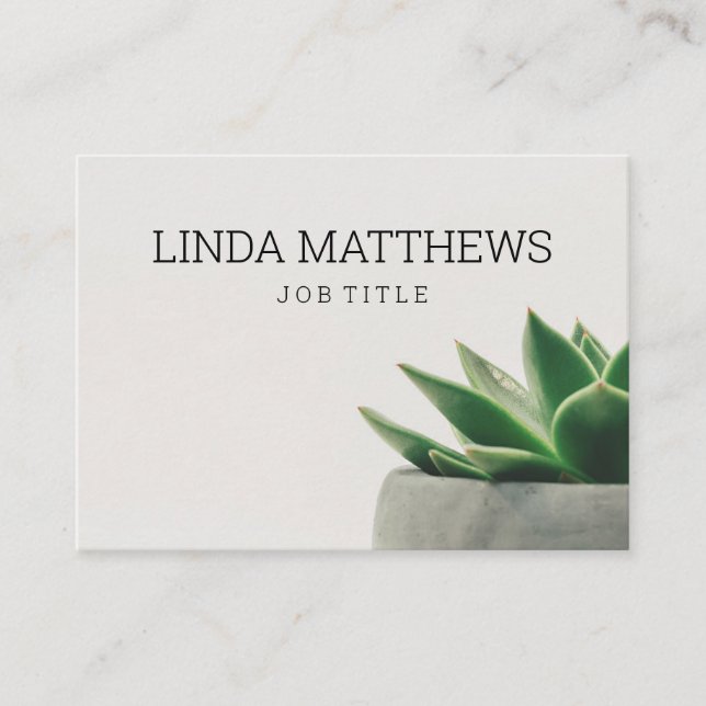 Green Succulent Botanical Business Card (Front)