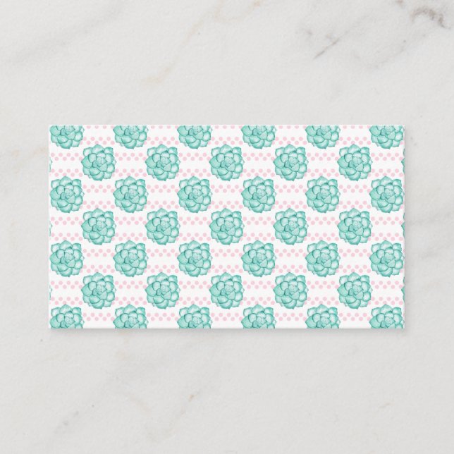 Green Succulent Business Card (Front)