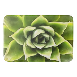 Green Succulent Close Up Cacti Art Bath Mat