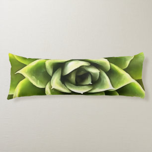 Green Succulent Close Up Cacti Art Body Cushion