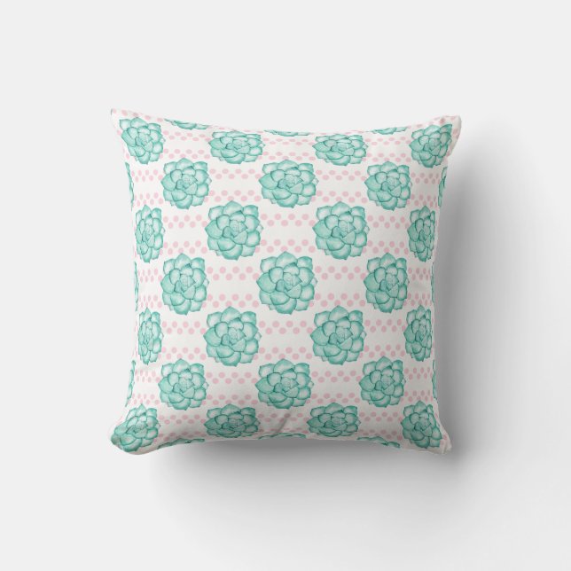 Green Succulent Cushion (Front)