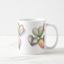 Green succulent heart mug