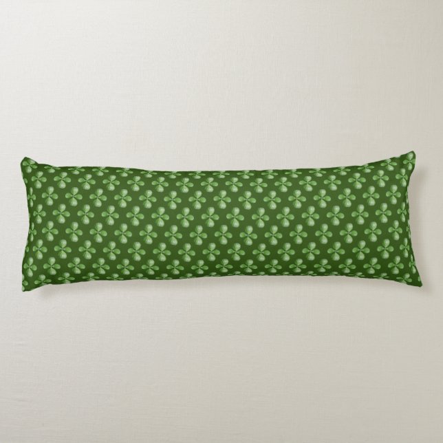Green Succulent Jade Tree Leaves on Forest Green Body Cushion (Back)