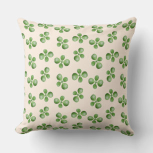 Green Succulent Leaves on Light Beige Cushion