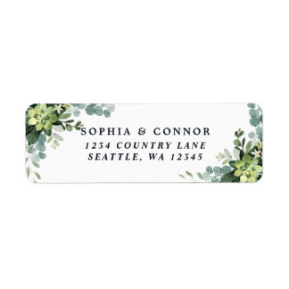 Green Succulent Return Address