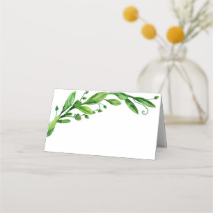 Green summer wedding seating card Botanical garden