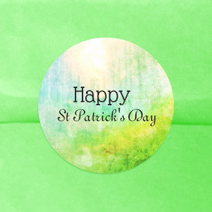 Green Sun Happy St Patrick's Day Classic Round Sticker