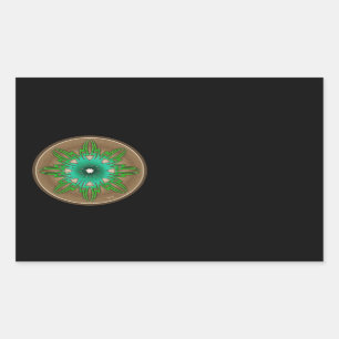 Green Sun Rectangular Sticker