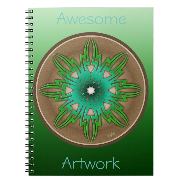 Green Sun Spiral Notebook (Front)