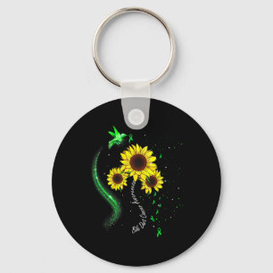 Green Sunflower Bile Duct Cancer Awareness Key Ring