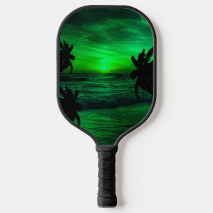 GREEN SUNSETS OCEAN SCENIC PICKLEBALL PADDLE
