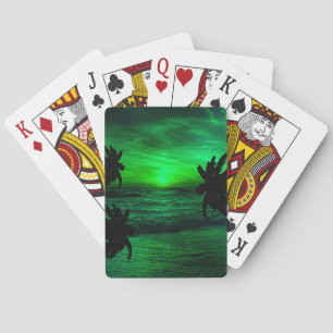 GREEN SUNSETS OCEAN SCENIC PLAYING CARDS