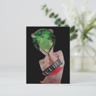 Green Surreal Gemstone Lady Collage Postcard