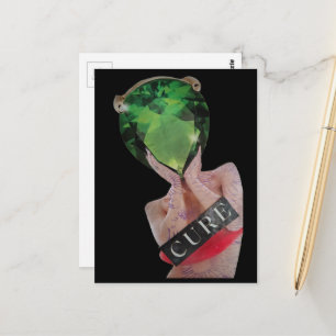 Green Surreal Gemstone Lady Collage  Postcard