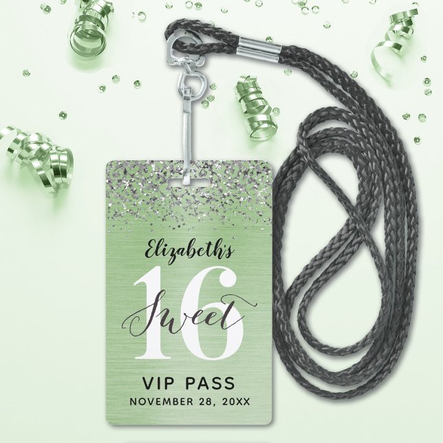 Green Sweet 16 Birthday VIP ID Badge (Creator Uploaded)