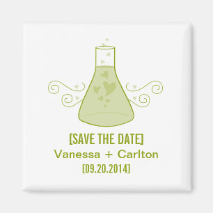 Green Sweet Chemistry Save the Date Magnet
