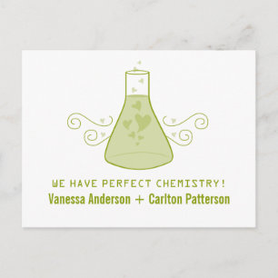 Green Sweet Chemistry Save the Date Postcard
