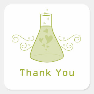 Green Sweet Chemistry Thank You Stickers