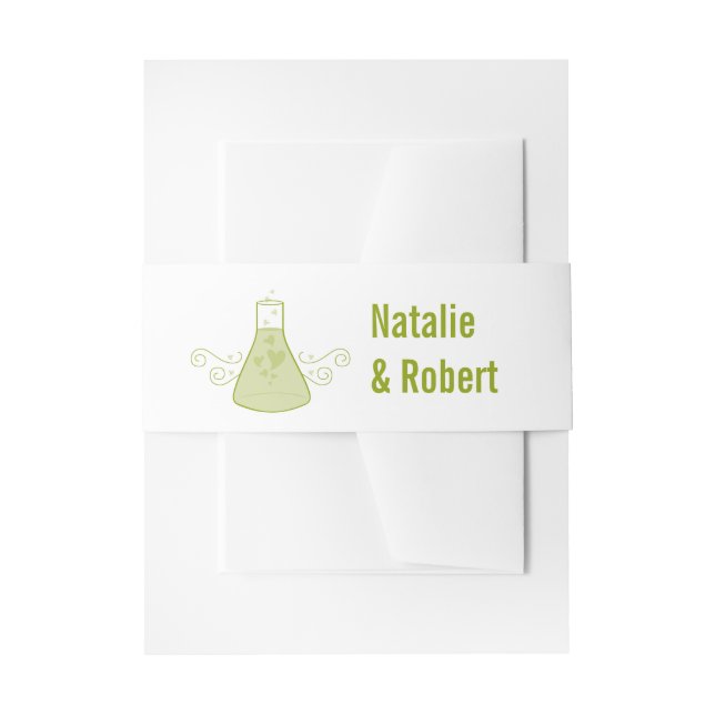 Green Sweet Chemistry Wedding Belly Bands Invitation Belly Band (Front Example)