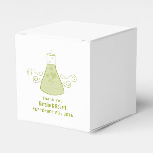 Green Sweet Chemistry Wedding Favour Boxes