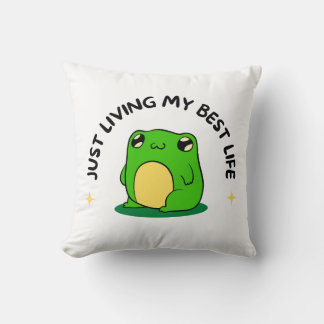 Green Sweet Cute Simple Frog Character Pillow