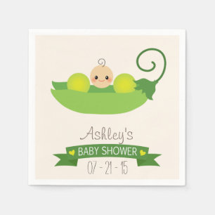 Green Sweet Pea Baby Shower Napkin