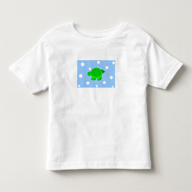 Green Swimming Turtle Toddler T-Shirt (Front)