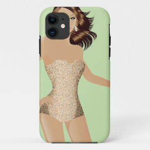 Green Swimsuit Girl iPhone 5 Barely There™ Case-Mate iPhone Case