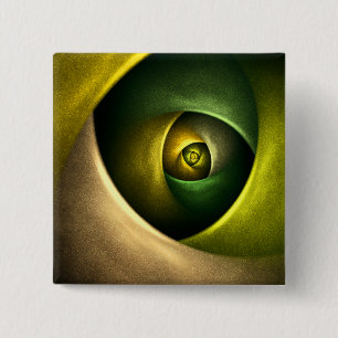 Green Swirl Floral Modern Abstract Art Pattern #23 15 Cm Square Badge