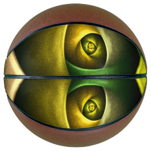 Green Swirl Floral Modern Abstract Art Pattern #23 Basketball
