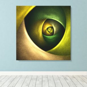 Green Swirl Floral Modern Abstract Art Pattern #23 Canvas Print