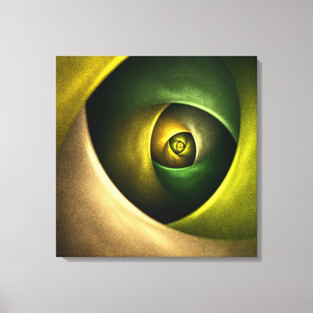 Green Swirl Floral Modern Abstract Art Pattern #23 Canvas Print (Front)