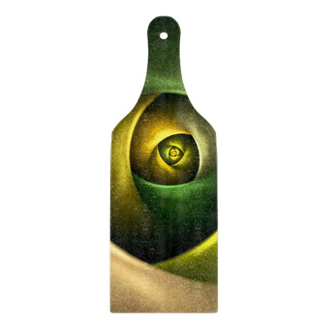 Green Swirl Floral Modern Abstract Art Pattern #23 Cutting Board (Front)