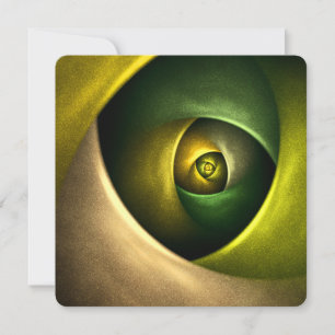 Green Swirl Floral Modern Abstract Art Pattern #23 Invitation