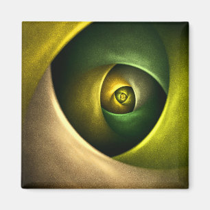Green Swirl Floral Modern Abstract Art Pattern #23 Magnet