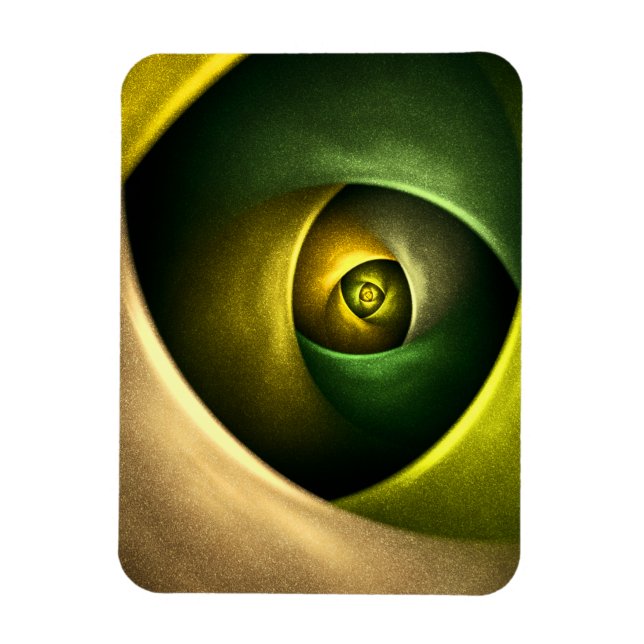 Green Swirl Floral Modern Abstract Art Pattern #23 Magnet (Vertical)