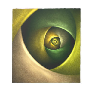 Green Swirl Floral Modern Abstract Art Pattern #23 Notepad