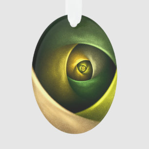 Green Swirl Floral Modern Abstract Art Pattern #23 Ornament